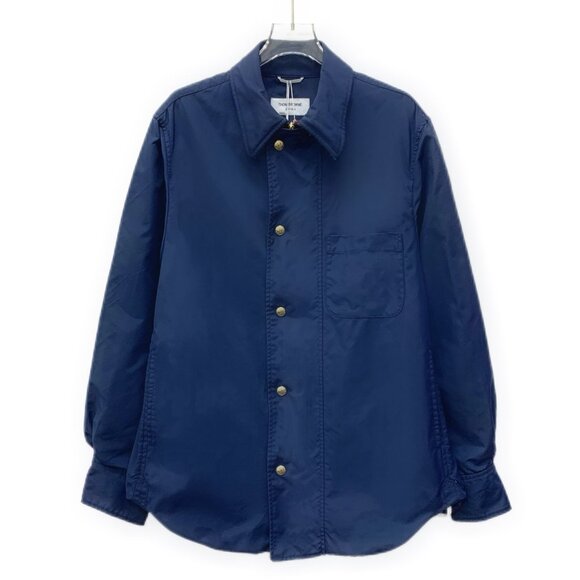 Thom Browne Dark Blue Lapel Single Breasted Long Sleeve Shirt Size 1 S Made In J - Picture 1 of 8